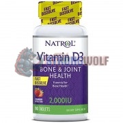 Vitamin D3 [Fast Dissolve] exp 07x22 (60 шт по 50 мкг), Natrol